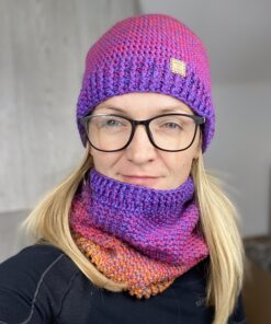 Alternative view of Komplet Czapka + Komin Fioletowe Ombre