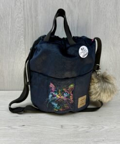 BIG Welur Black - Tęczowy Kot